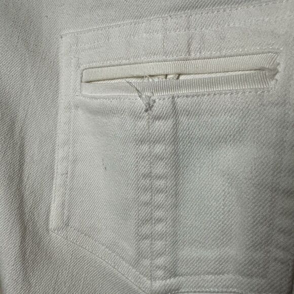 Adam Lippes White Straight Leg Jeans Woman’s 4 GUC Button Pockets - Picture 7 of 16